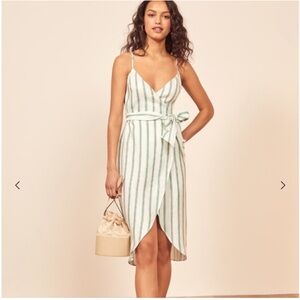 Reformation Linen Court Wrap Dress